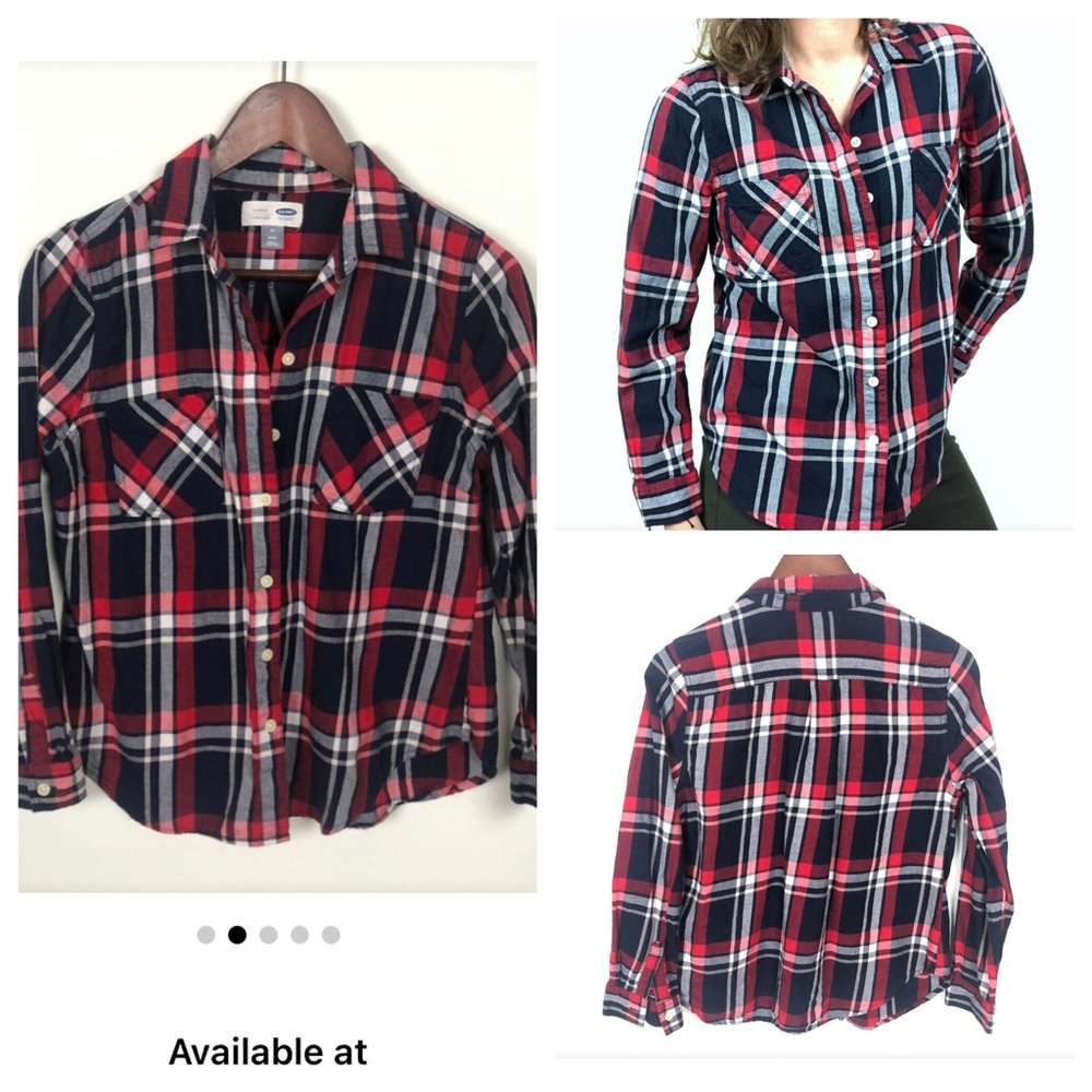 Brand new Old navy flannel plaid blouse